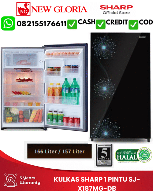KULKAS SHARP 1 PINTU SJ-X187MG-DB
