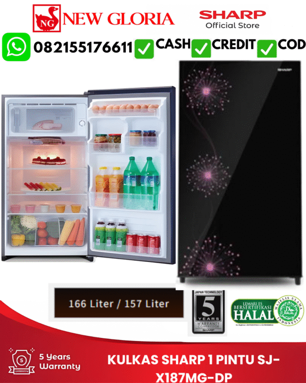 KULKAS SHARP 1 PINTU SJ-X187MG-DP
