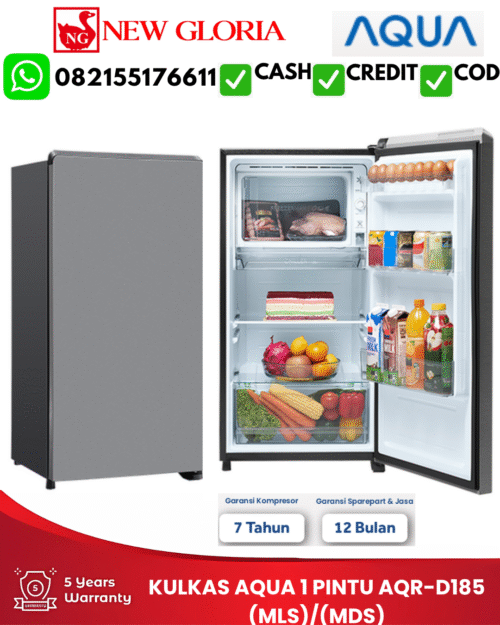 KULKAS AQUA 1 PINTU AQR-D185 (MLS)/(MDS)