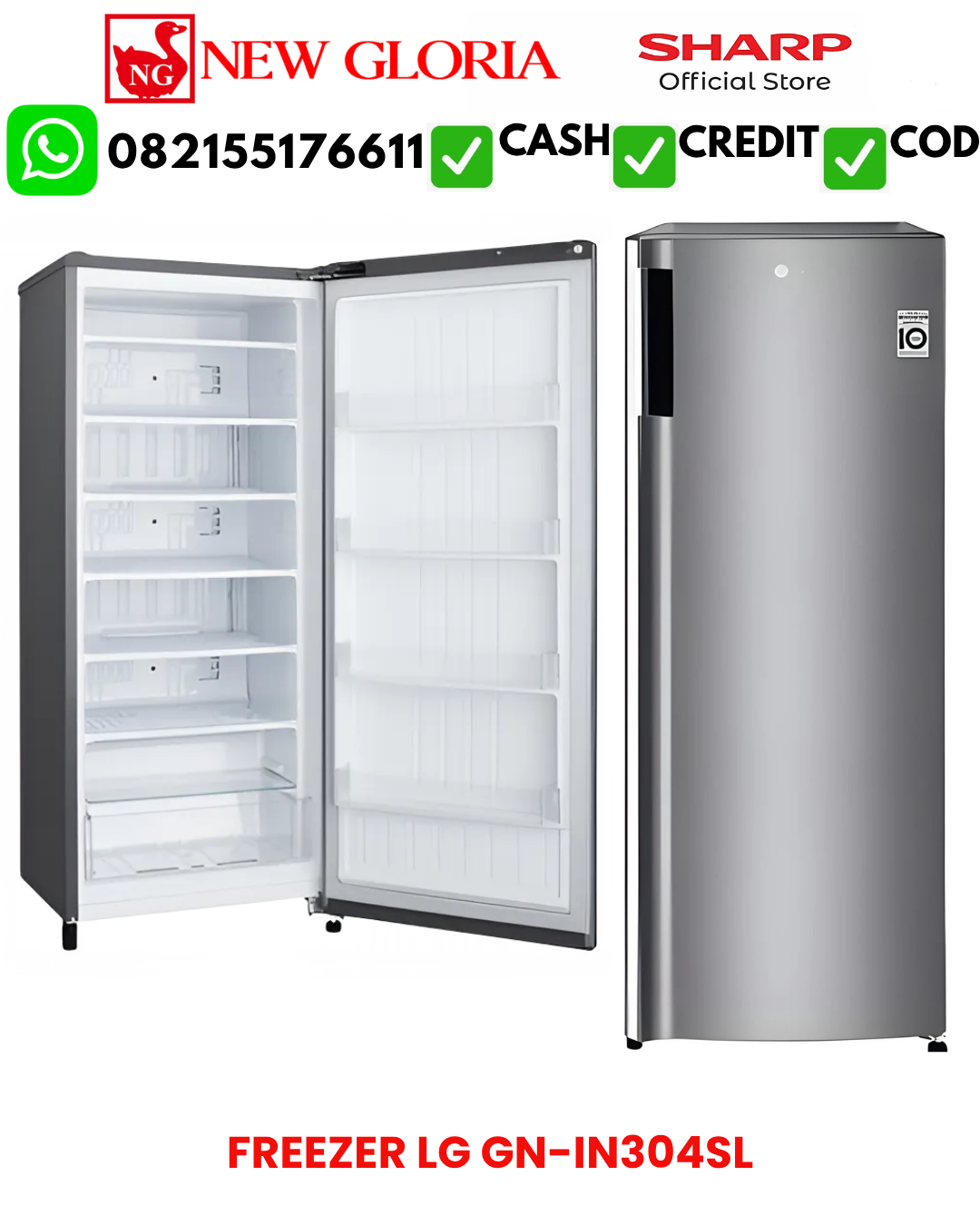FREEZER LG GN-IN304SL