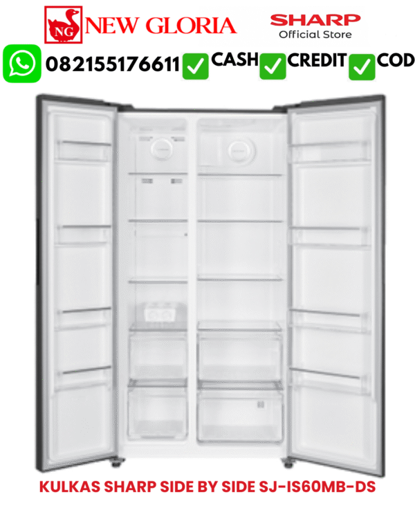 KULKAS SHARP SIDE BY SIDE SJ-IS60MB-DS