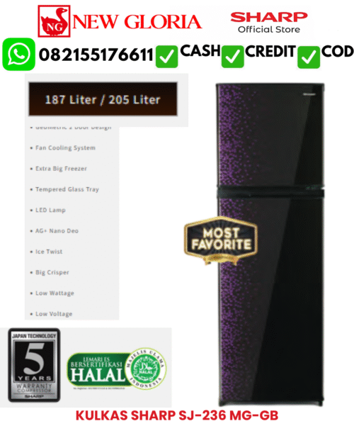 KULKAS SHARP SJ-236 MG-GB