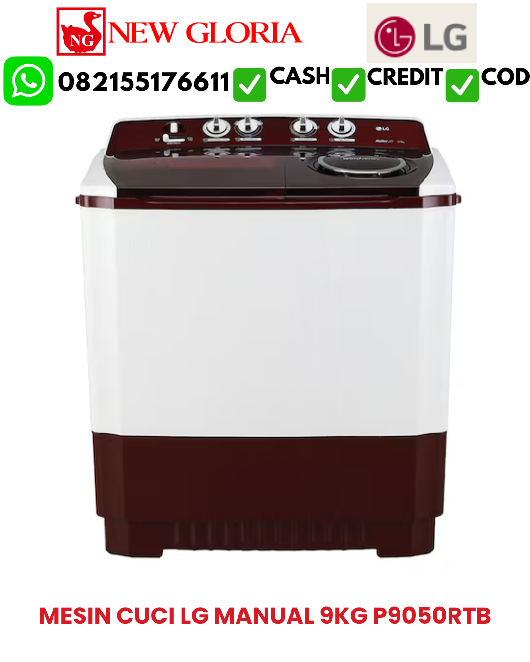 MESIN CUCI LG MANUAL 9KG P9050RTB
