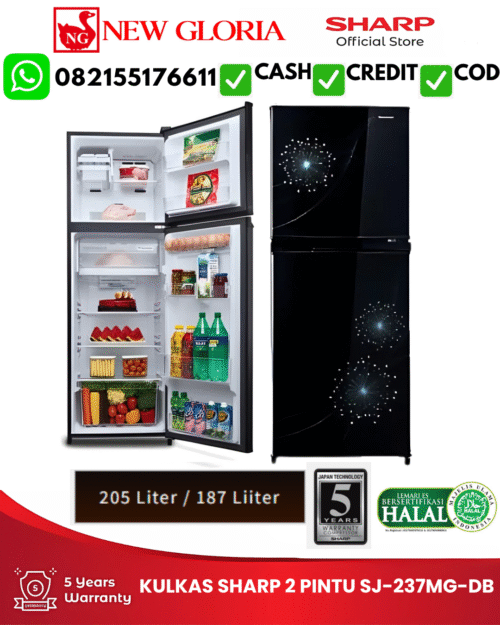 KULKAS SHARP 2 PINTU SJ-237MG-DB