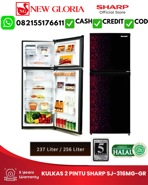 KULKAS 2 PINTU SHARP SJ-316MG-GR