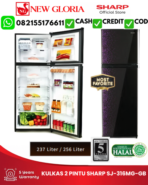 KULKAS 2 PINTU SHARP SJ-316MG-GB