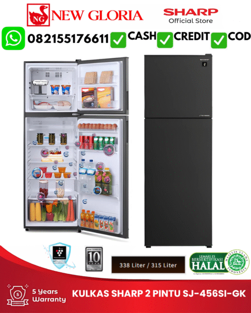 KULKAS SHARP 2 PINTU SJ-456SI-GK