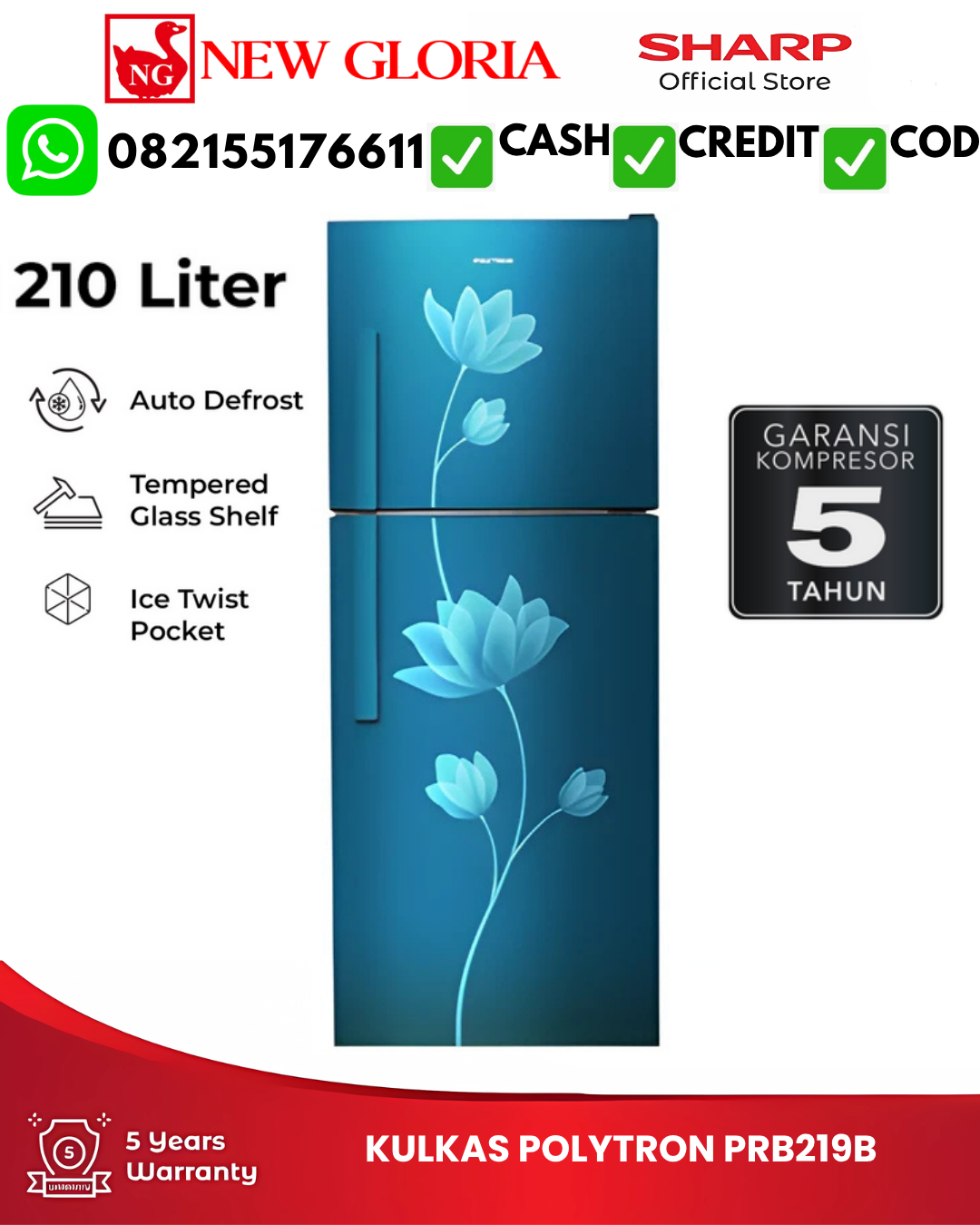 KULKAS POLYTRON PRB219B