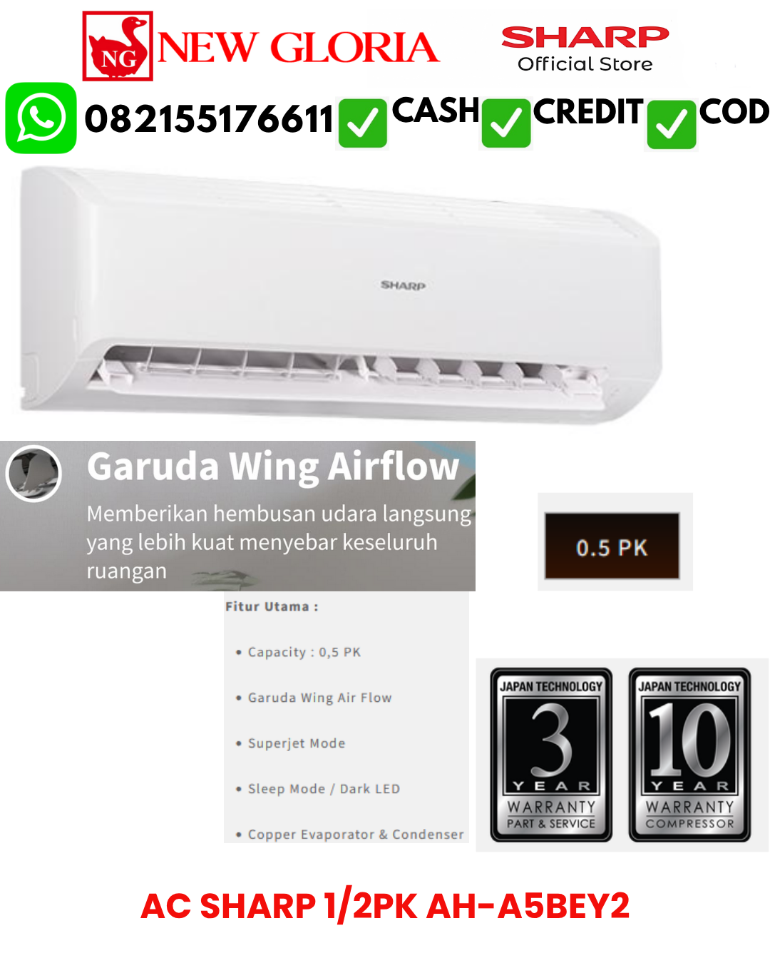 AC SHARP 1/2PK AH-A5BEY2