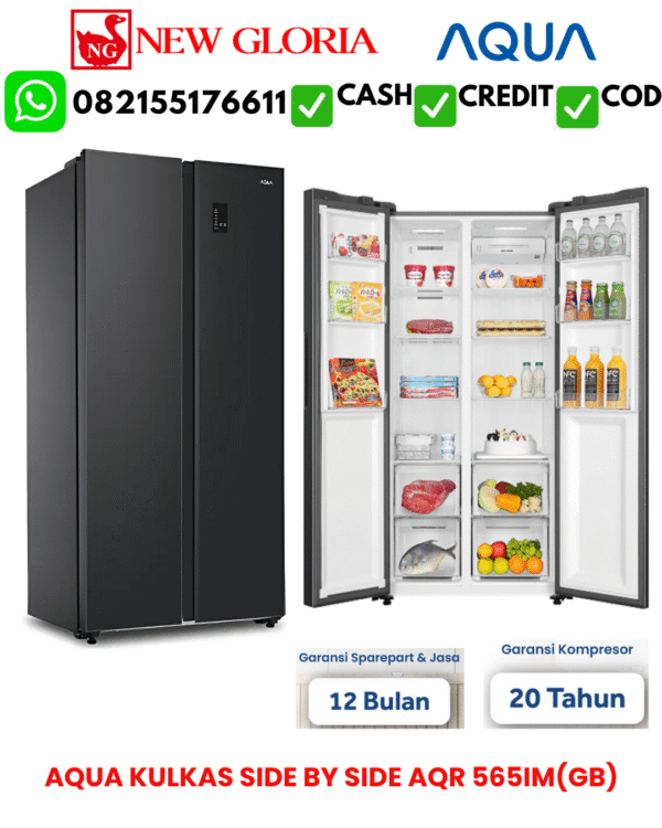 AQUA KULKAS SIDE BY SIDE AQR 565IM(GB)