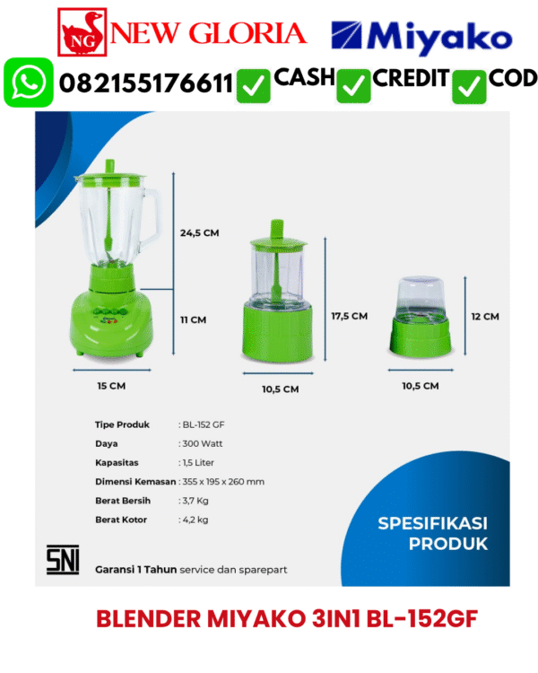 BLENDER MIYAKO 3IN1 BL-152GF
