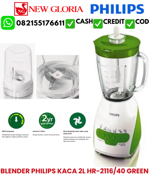 BLENDER-PHILIPS-KACA-2L-HR-211640-GREEN.png BLENDER PHILIPS KACA 2L HR-2116/40 GREEN