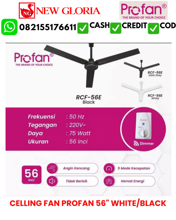CELLING FAN PROFAN 56" WHITE