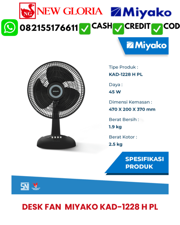 DESK FAN  MIYAKO KAD-1228 H PL