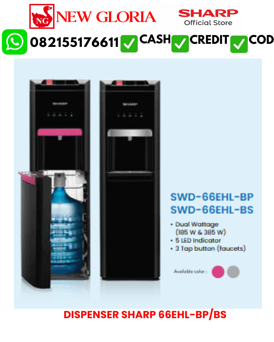 DISPENSER SHARP SWD-66EHL-BS