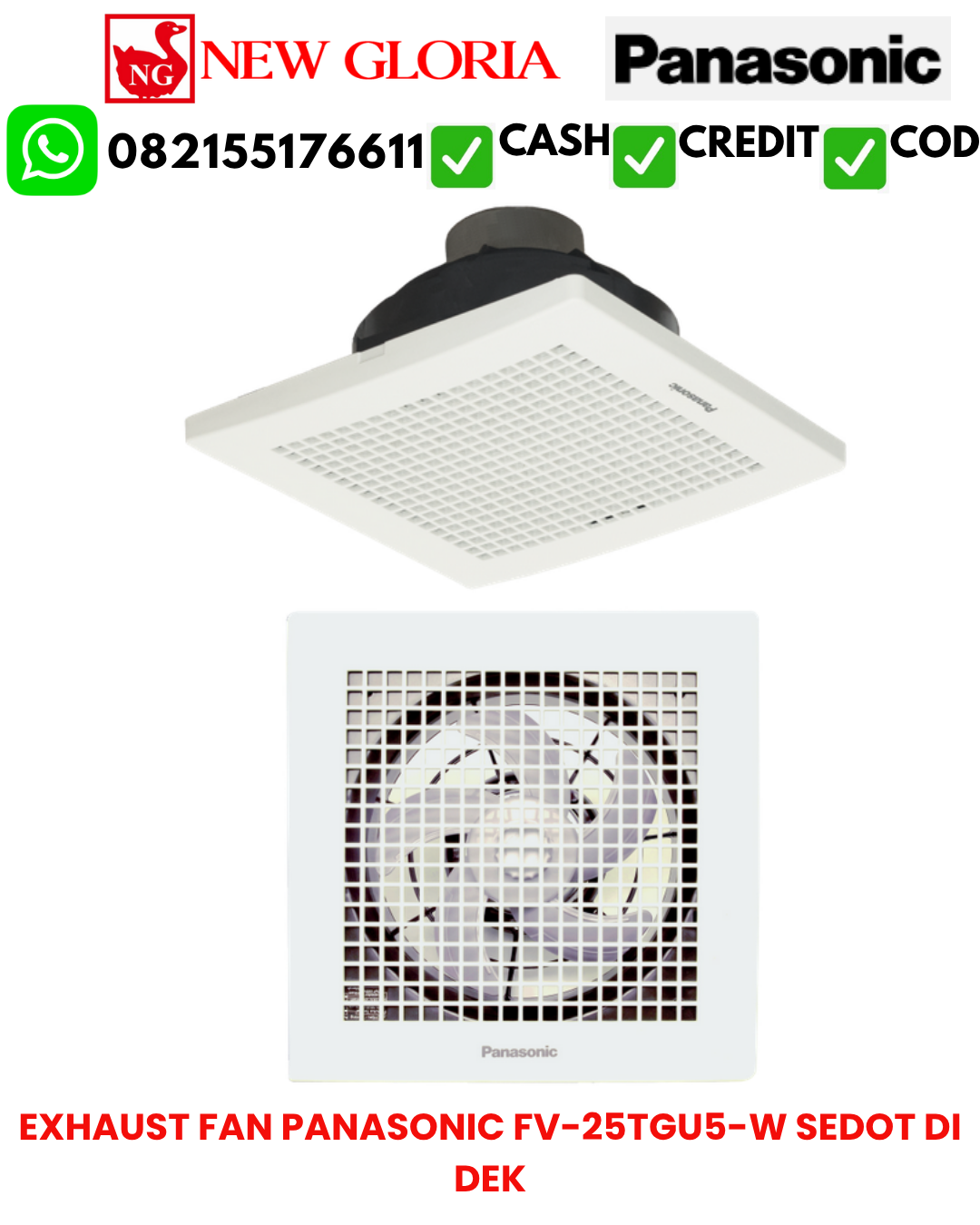EXHAUST FAN PANASONIC FV-25TGU5-W SEDOT DI DEK