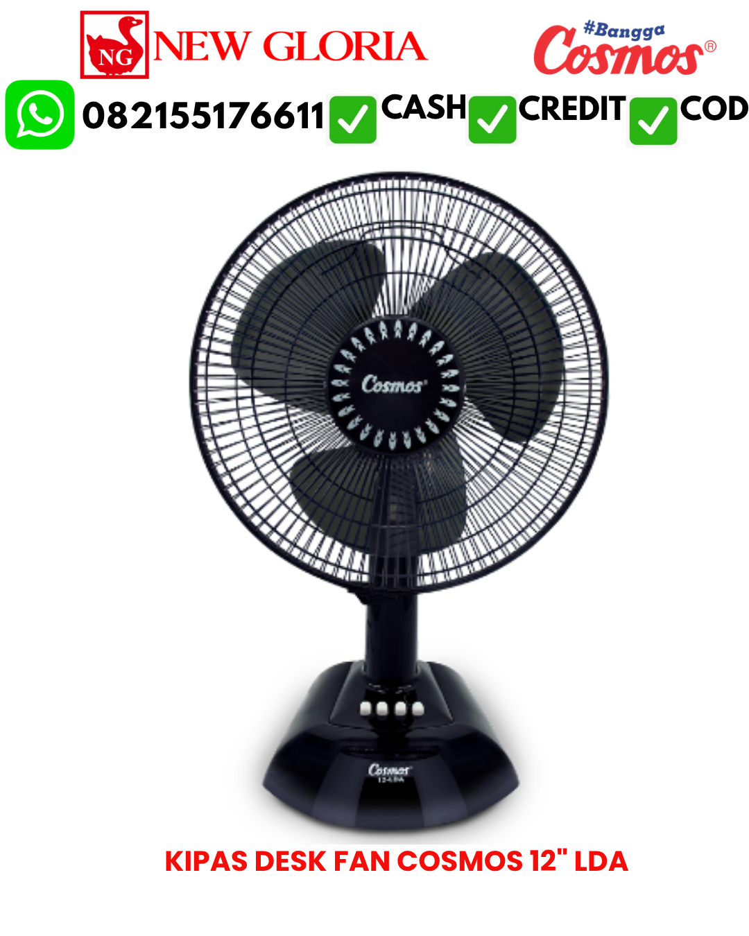 KIPAS ANGIN MEJA COSMOC 12-LDA