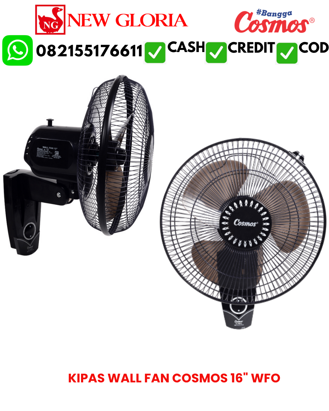 KIPAS WALL FAN COSMOS 16″ WFO
