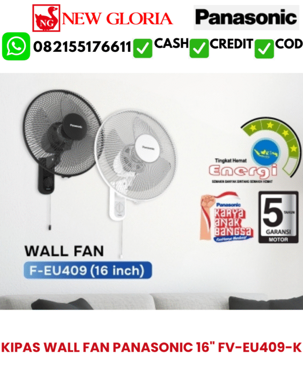 KIPAS WALL FAN PANASONIC 16" FV-EU409-K
