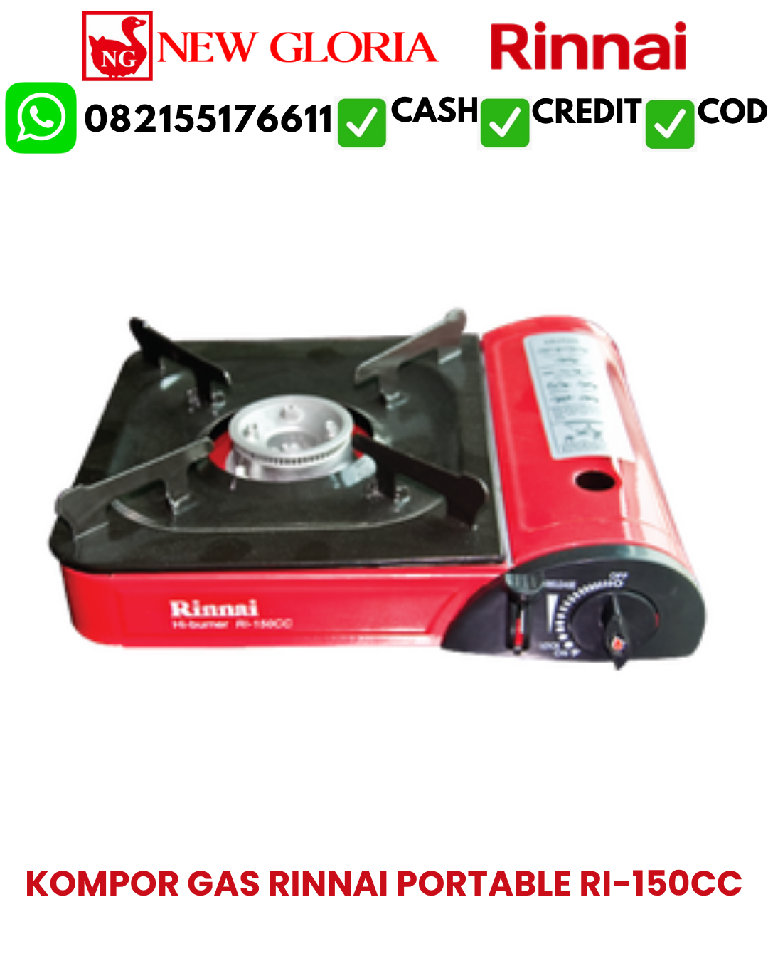 KOMPOR GAS RINNAI PORTABLE RI-150CC