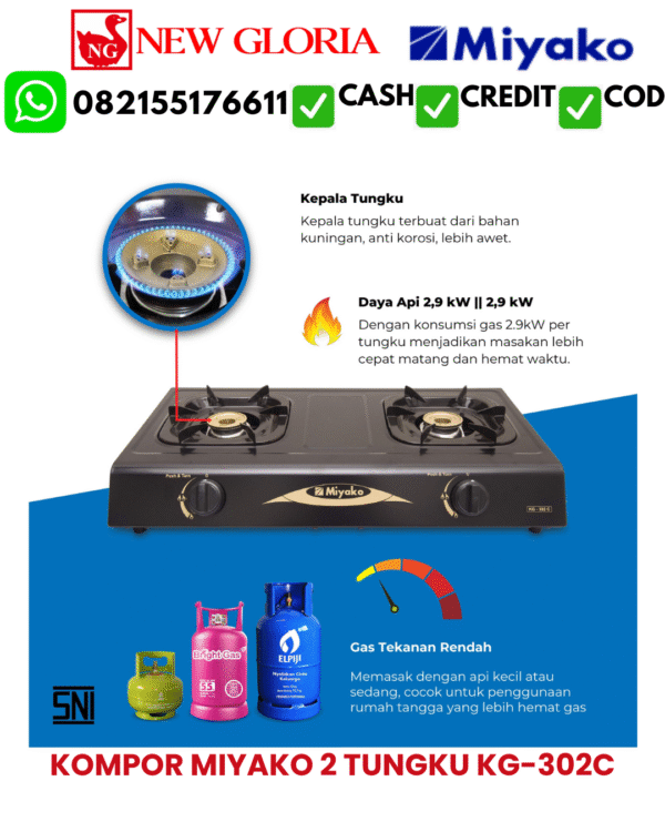 KOMPOR MIYAKO 2 TUNGKU KG-302C