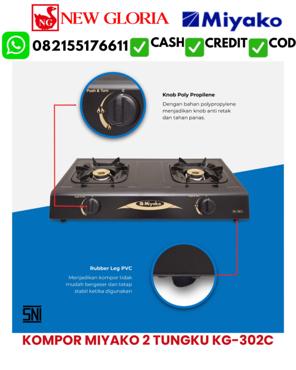 KOMPOR MIYAKO 2 TUNGKU KG-302C