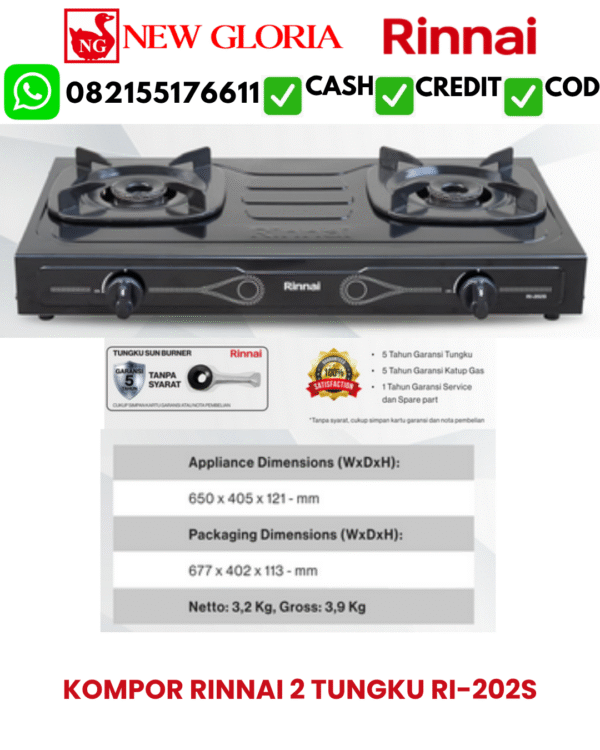 KOMPOR RINNAI 2 TUNGKU RI-202S