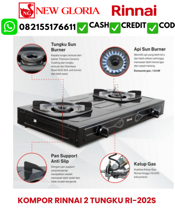 KOMPOR RINNAI 2 TUNGKU RI-202S