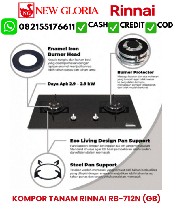 KOMPOR TANAM RINNAI RB-712N (GB)