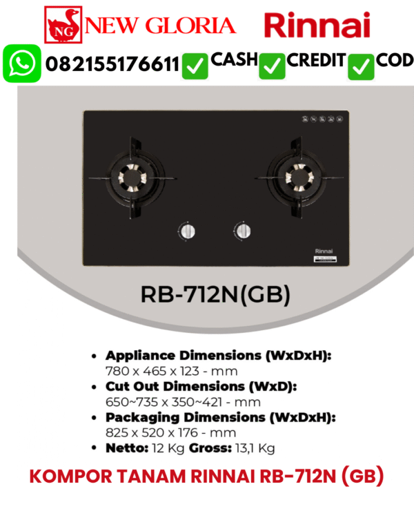 KOMPOR TANAM RINNAI RB-712N (GB)