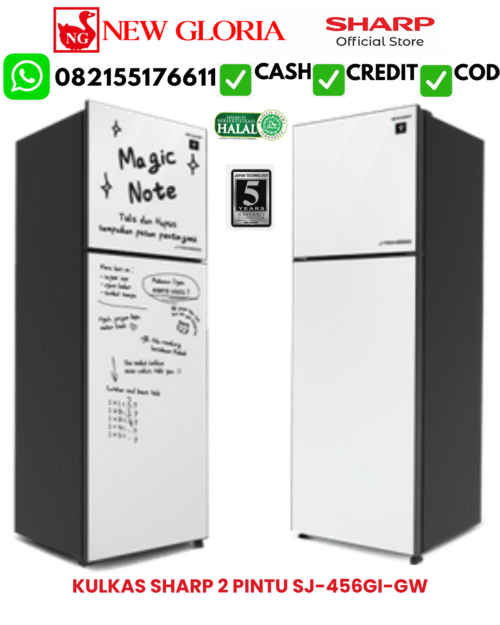 KULKAS SHARP 2 PINTU MAGIC DOOR SJ-426GI-GW