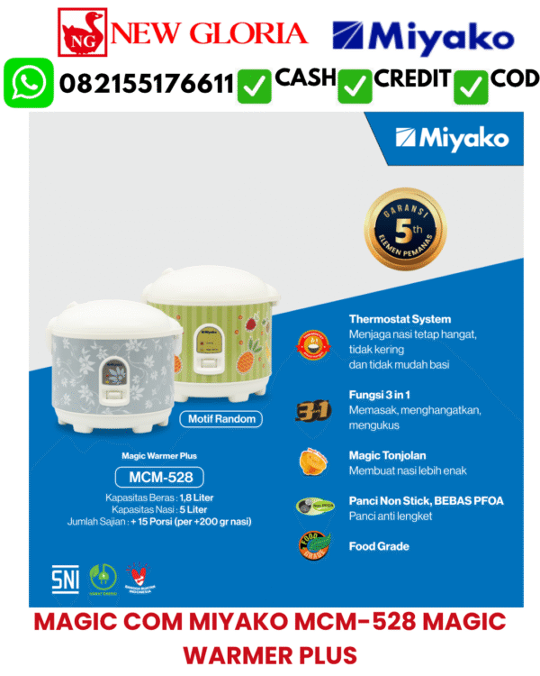 MAGIC COM MIYAKO MCM-528 MAGIC WARMER PLUS