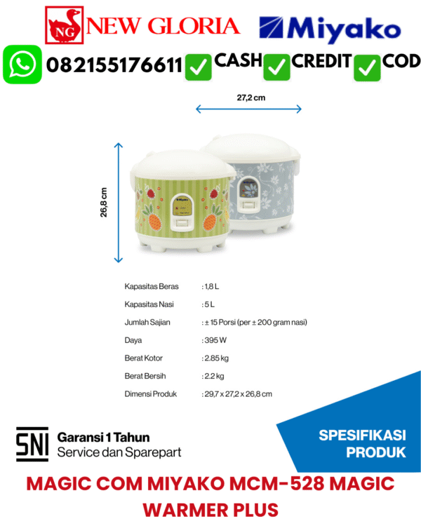 MAGIC COM MIYAKO MCM-528 MAGIC WARMER PLUS