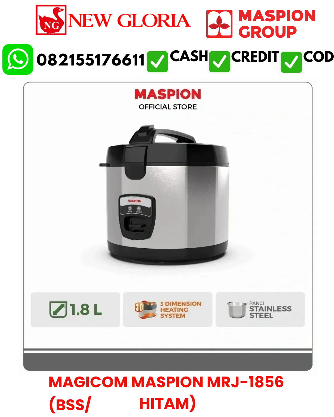 MAGICOM MASPION MRJ-1856 (BSS/HITAM)