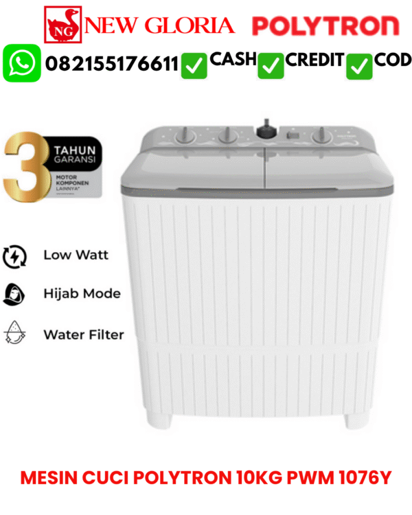 MESIN CUCI POLYTRON 10KG PWM 1076Y