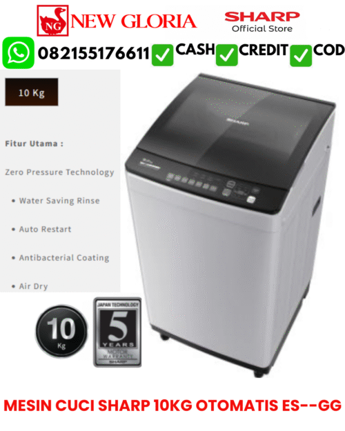 MESIN-CUCI-SHARP-10KG-OTOMATIS-ES-M1000T-GG.png MESIN CUCI SHARP 10KG OTOMATIS ES-M1000T-GG