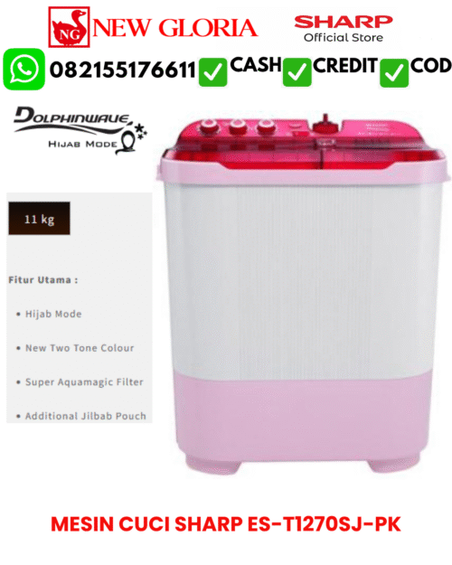 MESIN CUCI SHARP ES-T1270SJ-PK