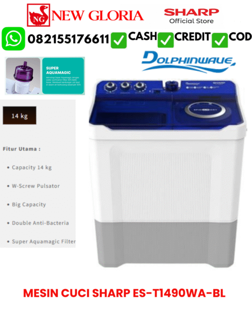 MESIN CUCI SHARP ES-T1490WA-BL