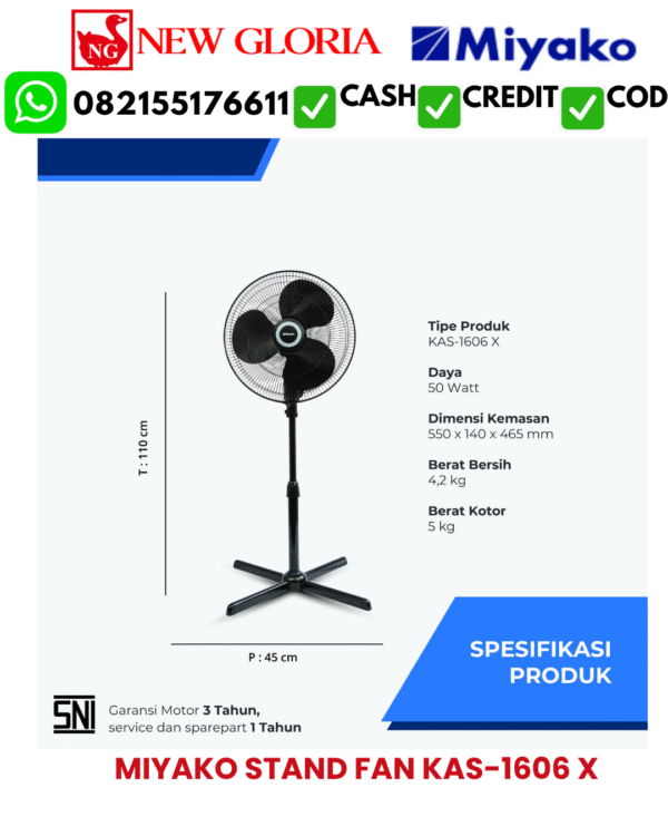 MIYAKO STAND FAN KAS-1606 X