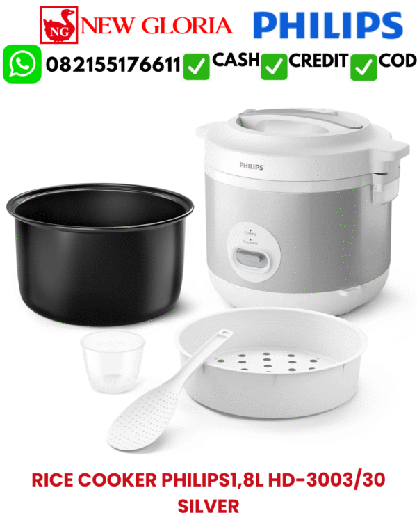 RICE COOKER PHILIPS1,8L HD-3003/30 SILVER