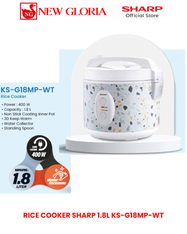 RICE COOKER SHARP 1.8L KS-G18MP-WT