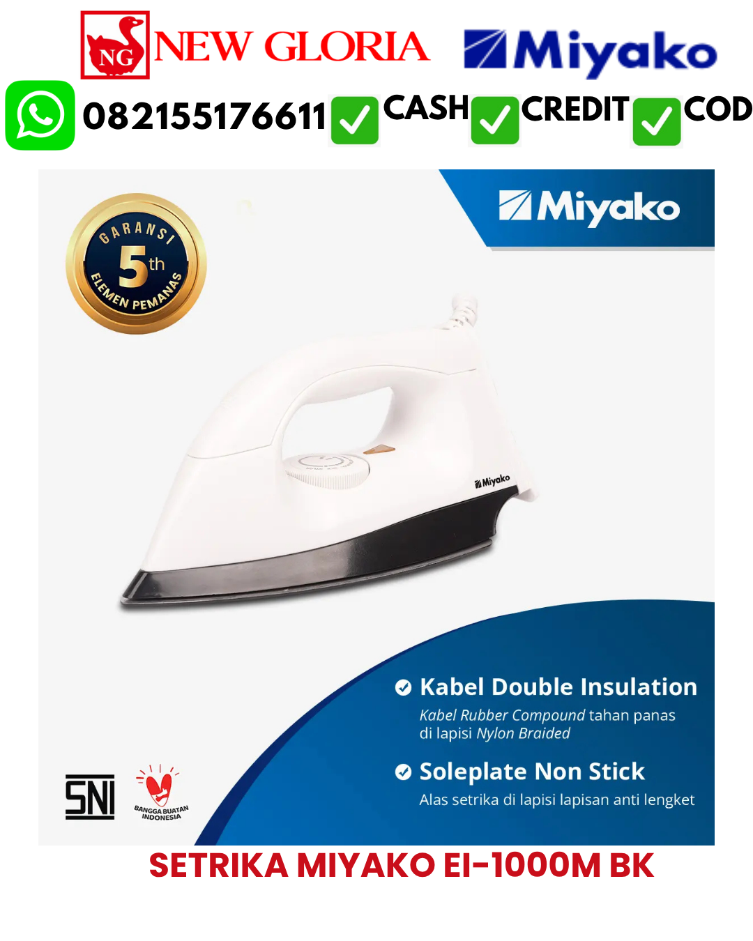 SETRIKA MIYAKO EI-1000M BK