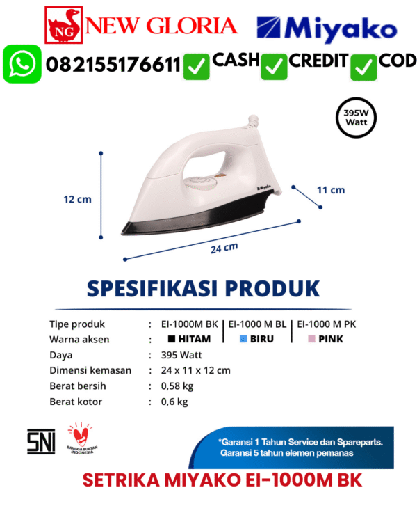 SETRIKA MIYAKO EI-1000M BK