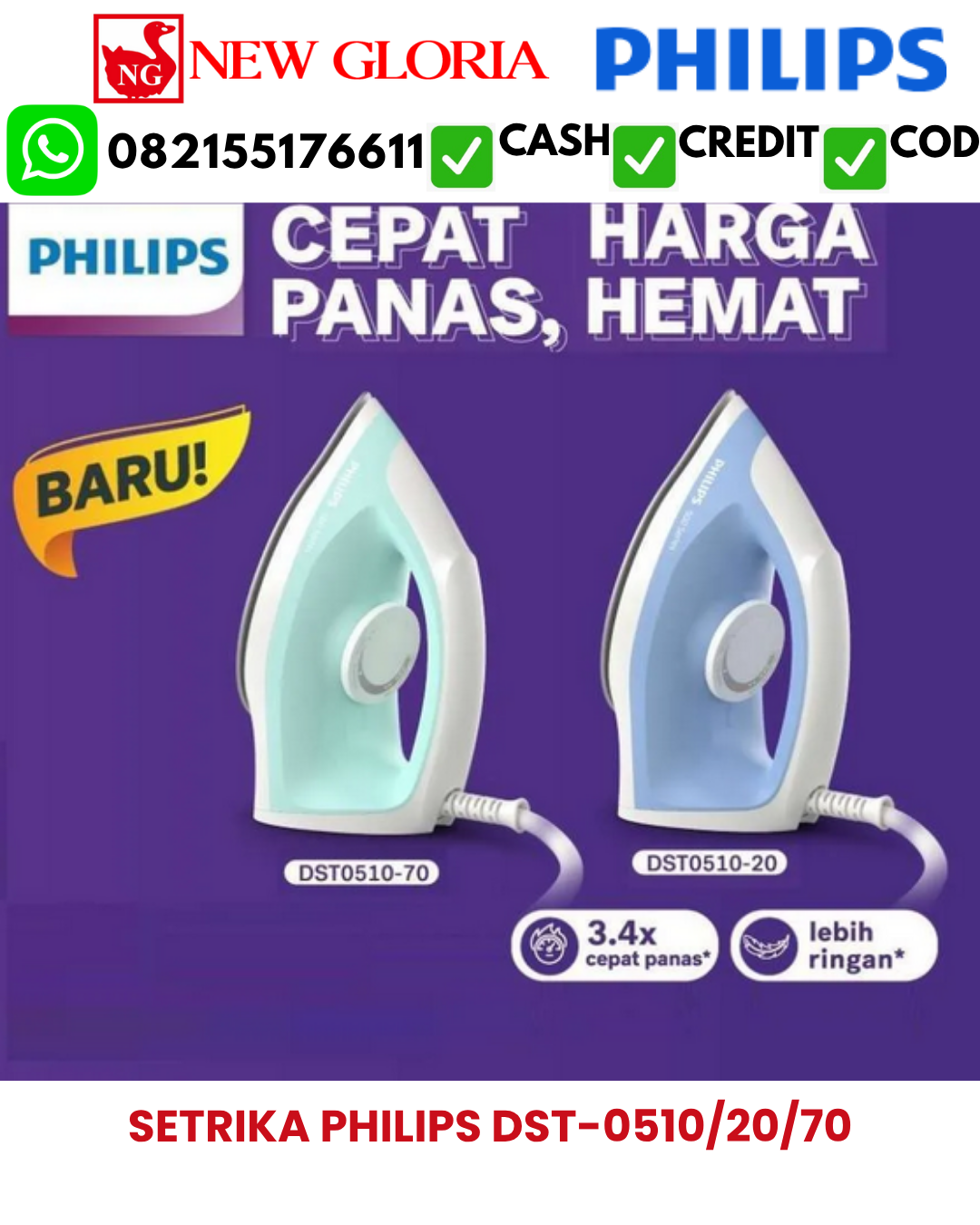 SETRIKA PHILIPS DST-0510/20/70