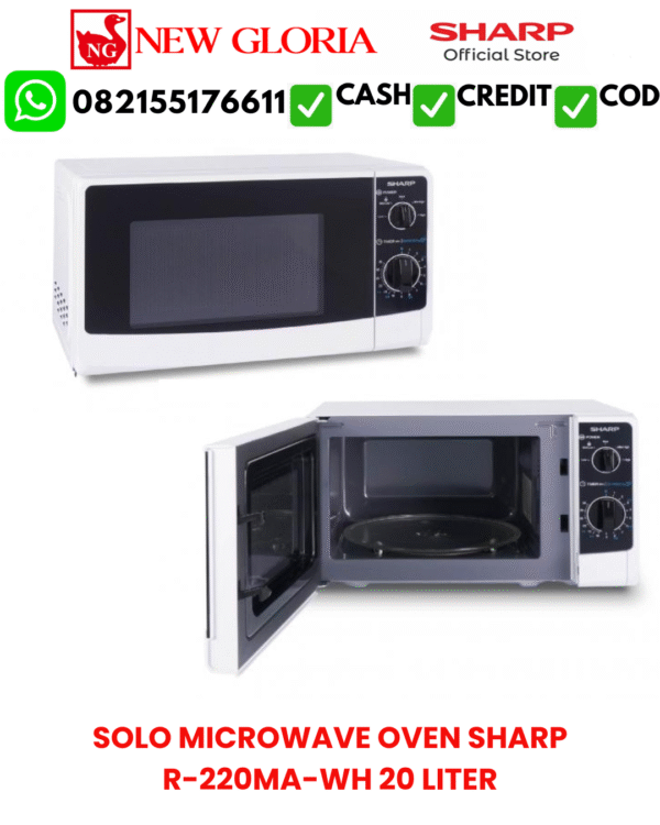 SOLO MICROWAVE OVEN SHARP R-220MA-WH 20 LITER