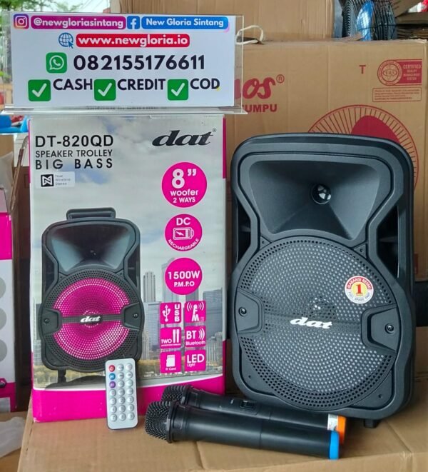 SPEAKER DAT TROLLY 8" DT820QD ECO + 2MIC