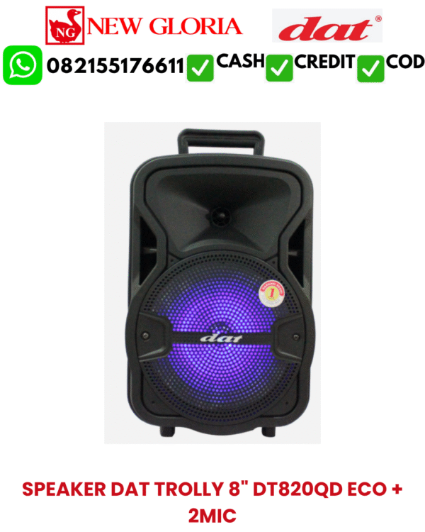 SPEAKER DAT TROLLY 8" DT820QD ECO + 2MIC