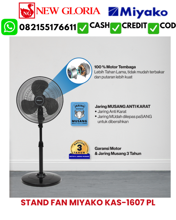 STAND FAN MIYAKO KAS-1607 PL