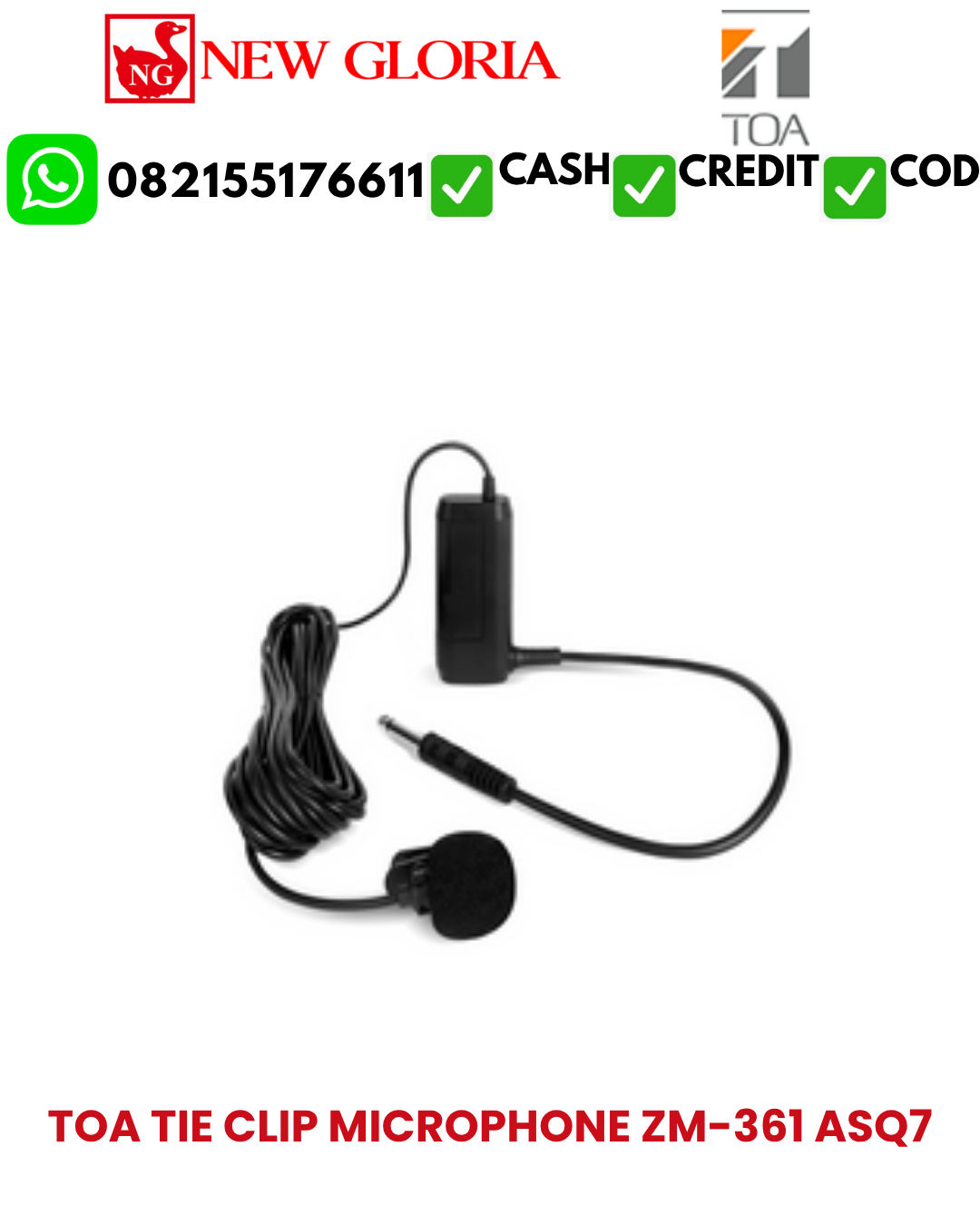 TOA TIE CLIP MICROPHONE ZM-361 ASQ7