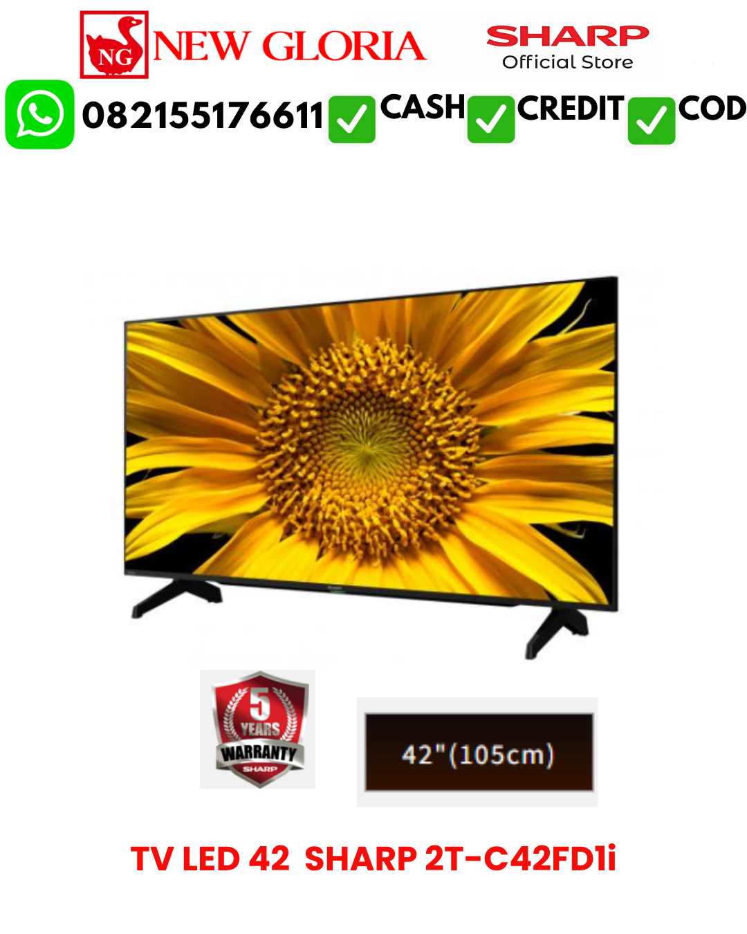 TV LED 42  SHARP 2T-C42FD1i